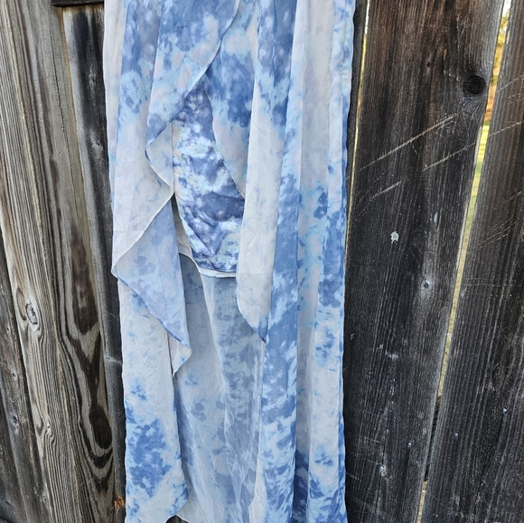 Kimchi Blue Hi Lo Skirt Asymmetrical mini and maxi sheer boho fairy size 6 - Picture 7 of 7